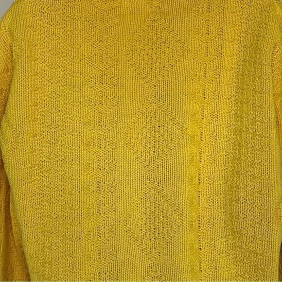 Lands’ End Vintage Drifter chunky Sweater Cable Knit Fisherman‎ Gold medium USA - Picture 4 of 8